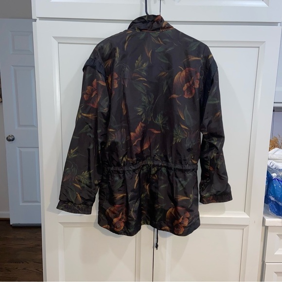 Vintage LAVON Full Zip Jacket Sz MED Black Floral 80s Vibe - Picture 2 of 10